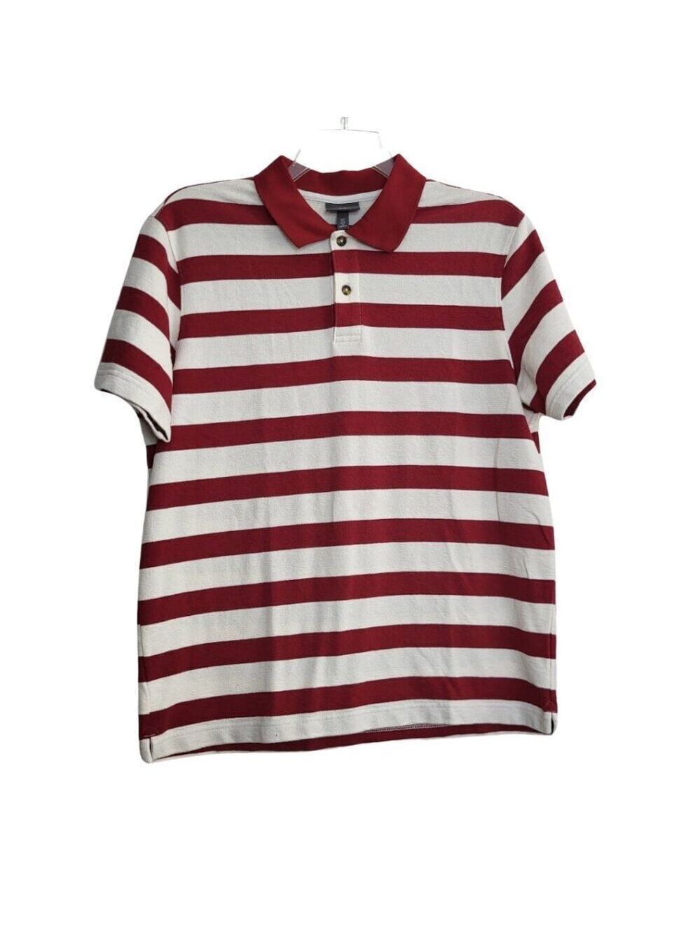 H&M Mens Polo Shirt - Size Large - Red Stripped  RJ0503F